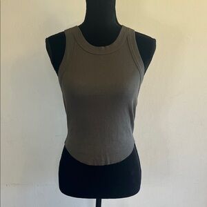 Sundays by wearesundays Ribbed Annika Tank Top - Army Green
